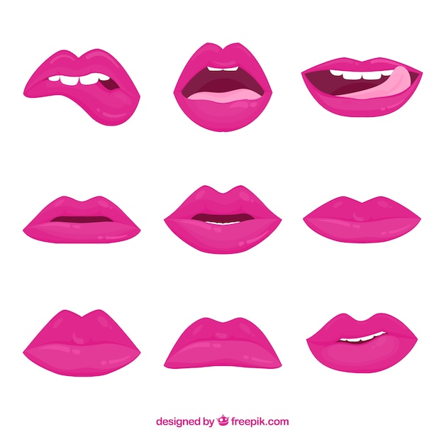 Gratis vector mooie lippen gezet