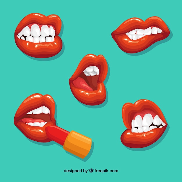 Gratis vector mooie lippen gezet