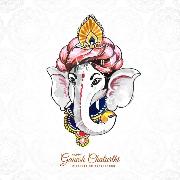 Mooie Lord Ganesha-waterverf voor Ganesh Chaturthi