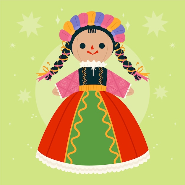 Gratis vector mooie mexicaanse popillustratie