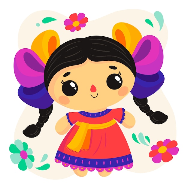 Gratis vector mooie mexicaanse popillustratie