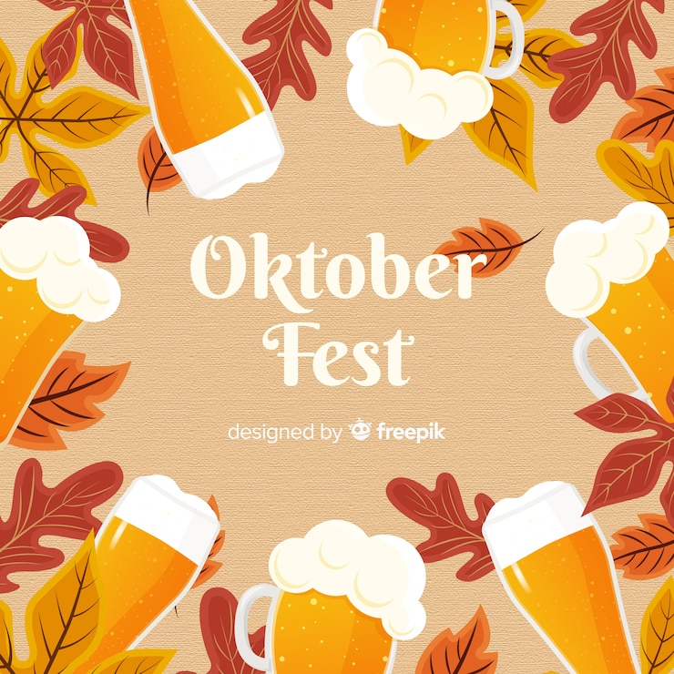 Gratis Vector mooie oktoberfest compositie met platte ontwerp