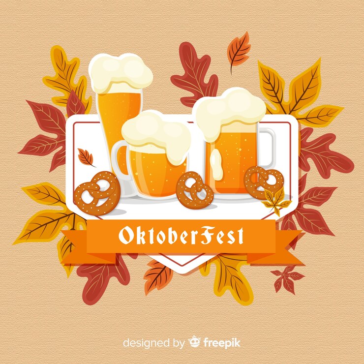 Gratis Vector mooie oktoberfest compositie met platte ontwerp