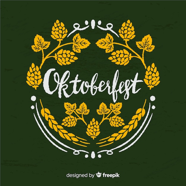 Gratis vector mooie oktoberfest samenstelling met bordstijl