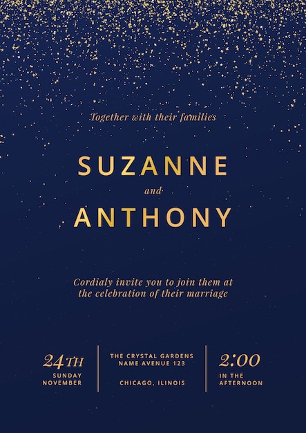 Gratis vector mooie poster voor bruiloft uitnodiging