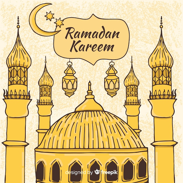 Gratis vector mooie ramadan achtergrond