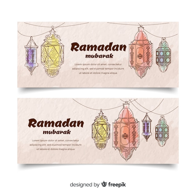 Gratis vector mooie ramadan banners