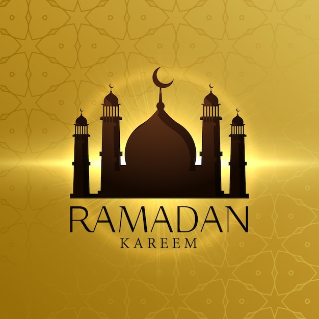 Mooie ramadan kareem achtergrond met moskee silhouet