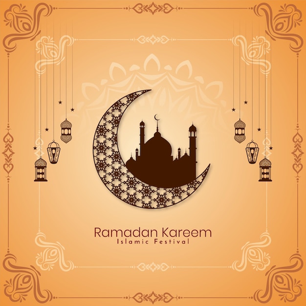 Mooie Ramadan Kareem islamitische traditionele festival achtergrond