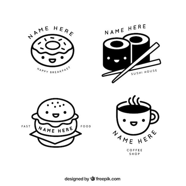 Mooie rechte lijn restaurant en koffiebar logos