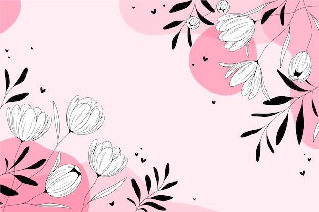 Gratis vector mooie roze bloemenachtergrond