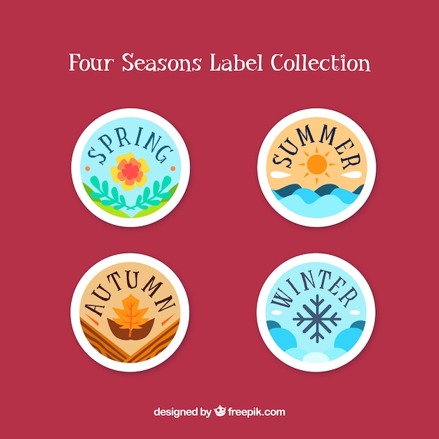 Gratis vector mooie set seizoenen badges