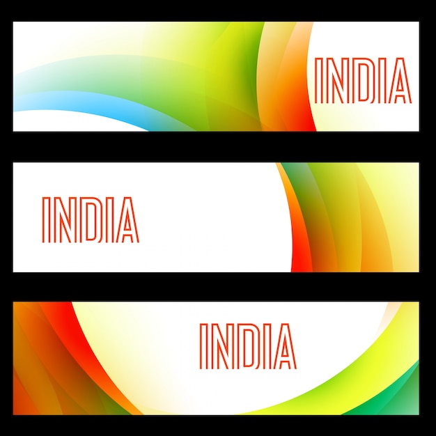 Mooie set van indiase vlag headers