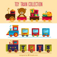 Mooie set van speelgoed treinen
