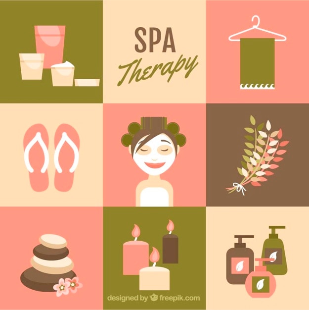 Gratis vector mooie spa elementen