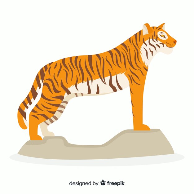 Mooie tijger met plat ontwerp