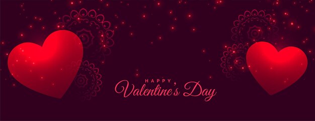 Mooie Valentijnsdag harten sprankelende banner