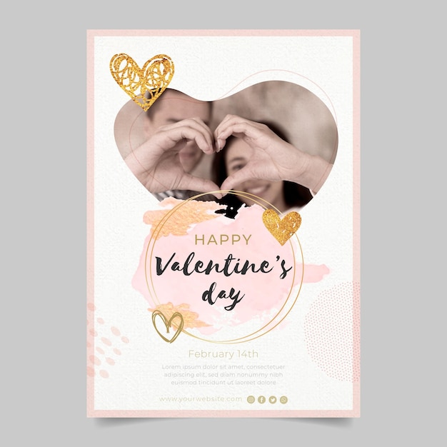 Gratis vector mooie valentijnsdag poster