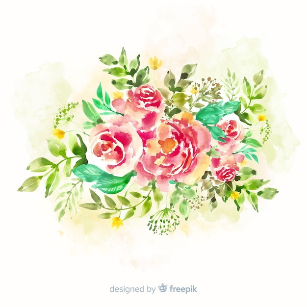 Gratis vector mooie vintage bloemenboeketkaart