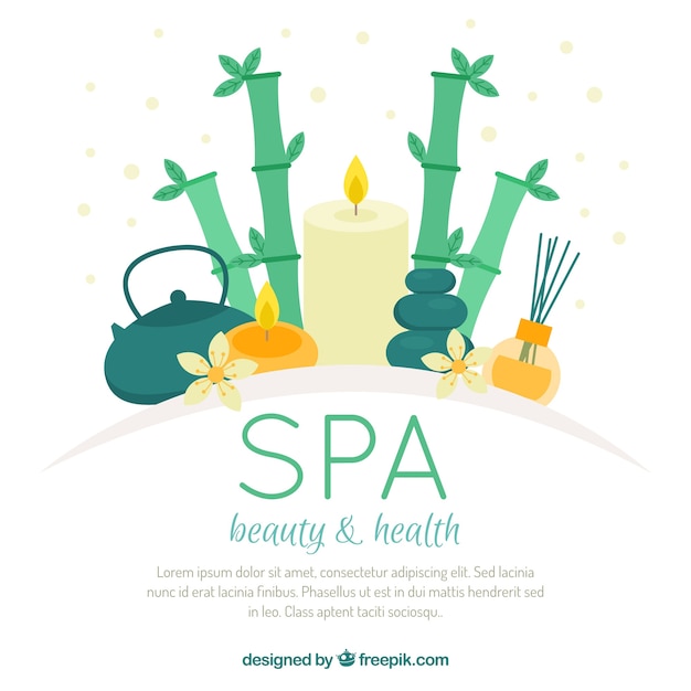 Gratis vector mooie vlakke achtergrond voor de spa