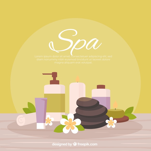 Gratis vector mooie vlakke achtergrond voor de spa