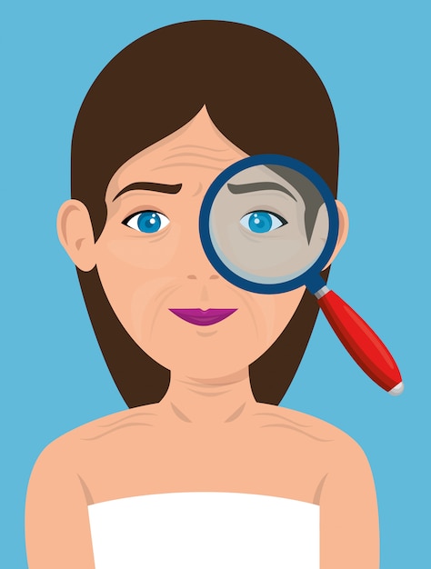 Gratis vector mooie vrouw in gezichtsbehandeling