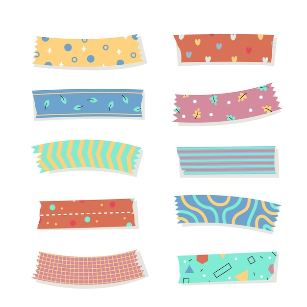 Gratis vector mooie washi-tapes-collectie