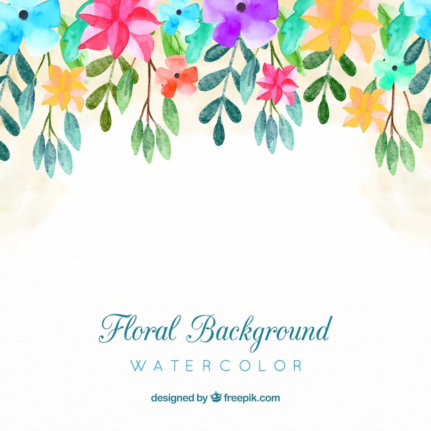 Gratis vector mooie waterverf bloemenachtergrond