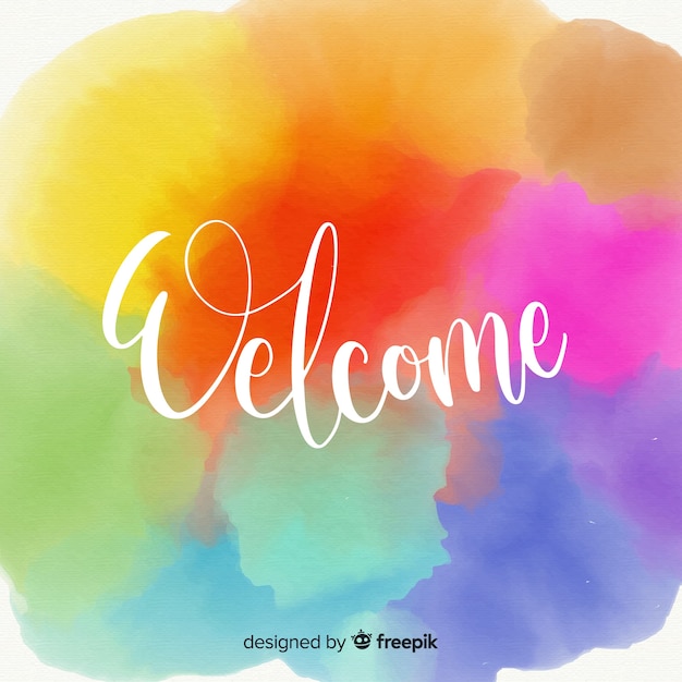 Gratis vector mooie waterverfwelcome samenstelling