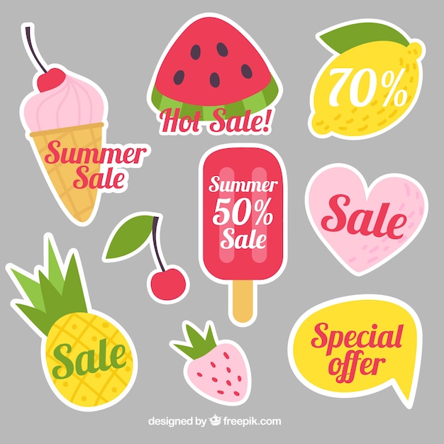 Mooie zomer korting stickers