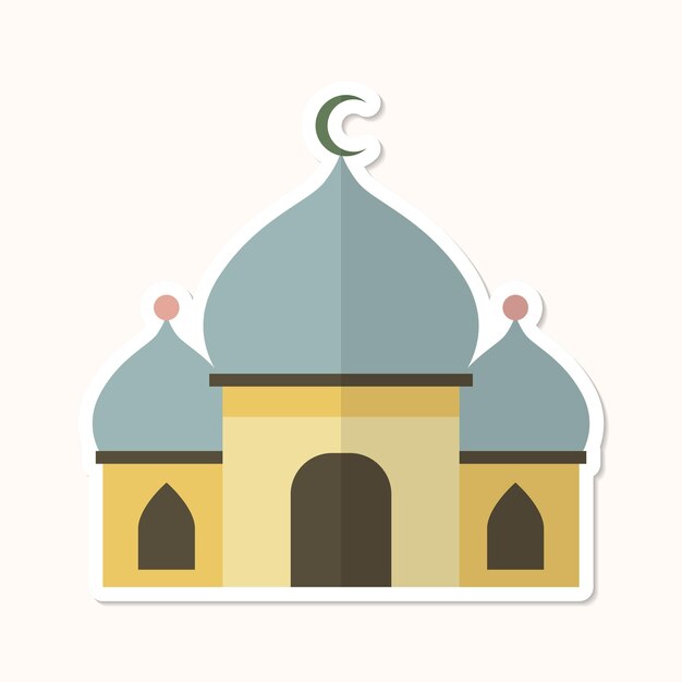 Moskee Islamitische plaats van aanbidding ontwerpelement vector