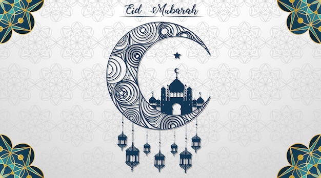 Moslim festival eid mubarak achtergrond