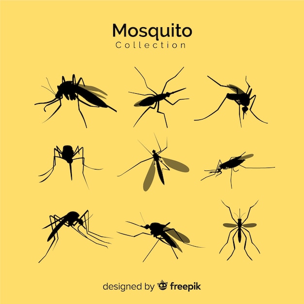 Mosquito silhouet set van negen
