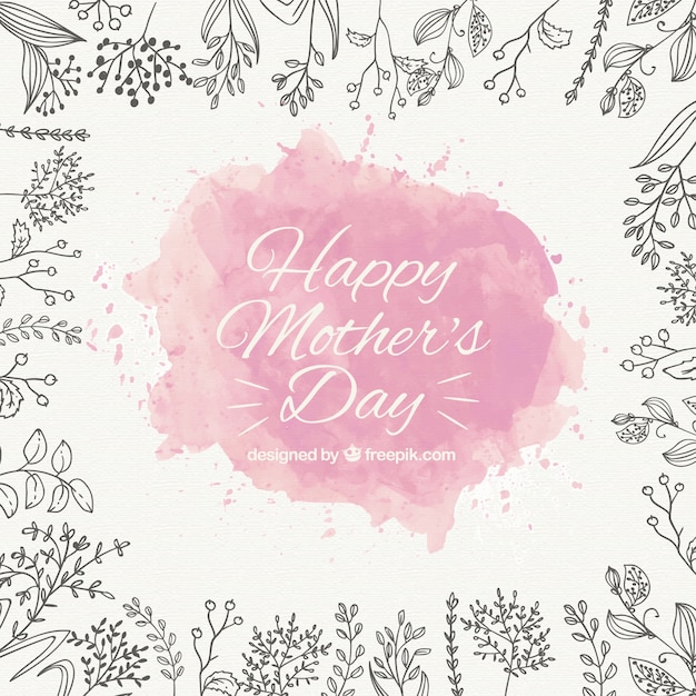 Mother&#39;s Day achtergrond met roze aquarel vlek