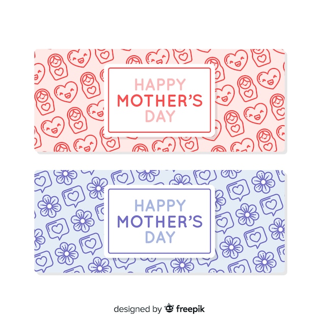 Mother's day elementen banner