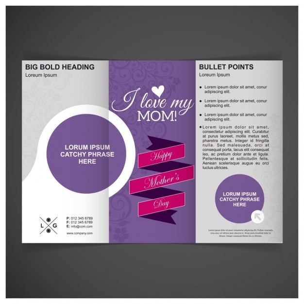 Gratis vector mothers day vector driebladige brochure template