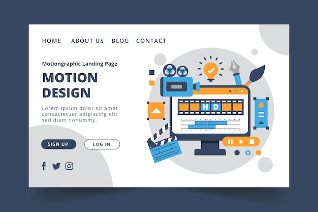 Motion graphics ontwerp websjabloon