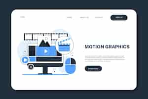 Gratis vector motiongraphics-bestemmingspagina-sjabloon