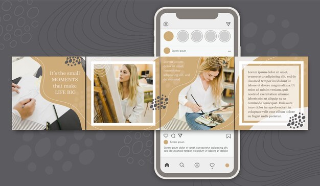 Motiverende post instagram carrouselsjablonen