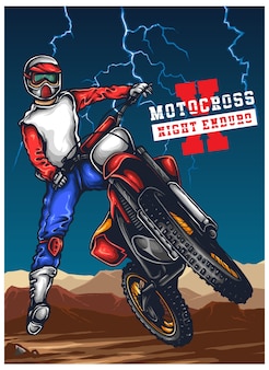 Motocross enduro offroad illustratie