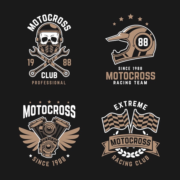 Gratis vector motocross logo collectie sjabloon