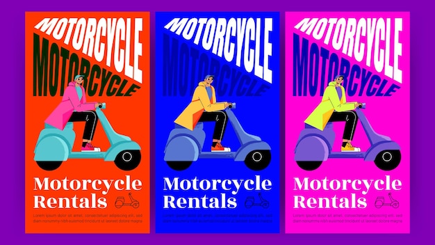 Motorverhuur poster met man rijden op scooter