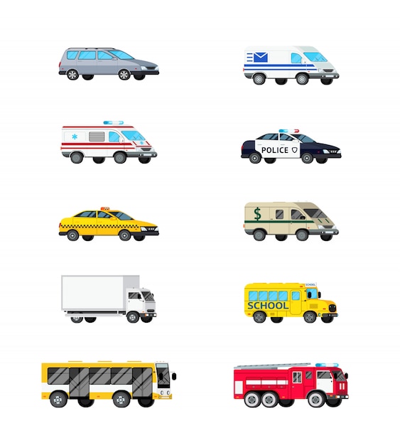 Gratis vector motorvoertuigen icon set