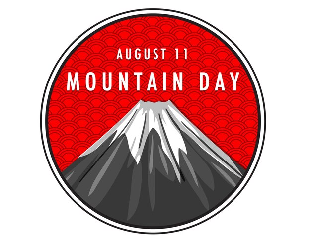 Mountain Day banner met Mount Fuji op rode achtergrond