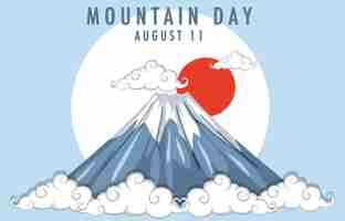 Gratis vector mountain day in japan banner met mount fuji