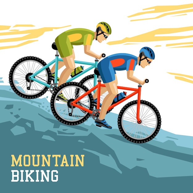 Gratis vector mountainbiken illustratie