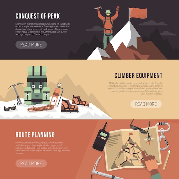 Gratis vector mountaineering design banner