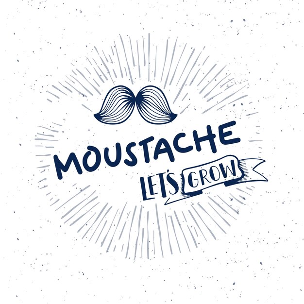 Movember achtergrond met belettering