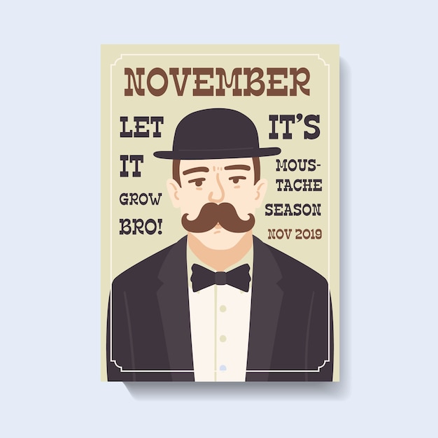 Gratis vector movember bewustzijnsaffichemalplaatje