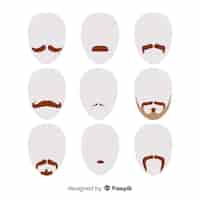 Gratis vector movember bewustzijnsnorcollectie in plat ontwerp